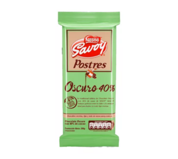 Chocolate Oscuro Postres Savoy 200grs